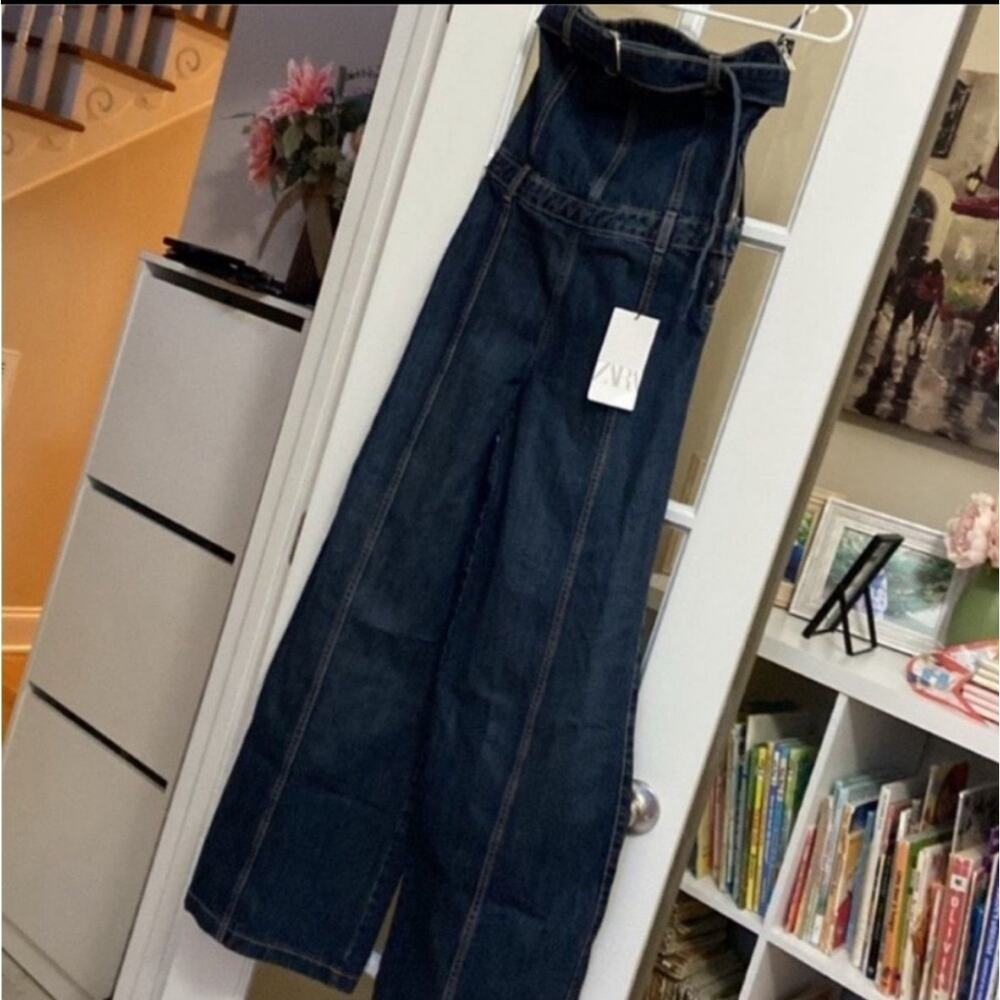 ZARA STRAPLESS TRF DENIM DRESS - Picture 6 of 15
